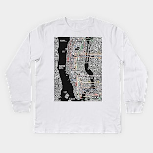 New york city subway street map Kids Long Sleeve T-Shirt